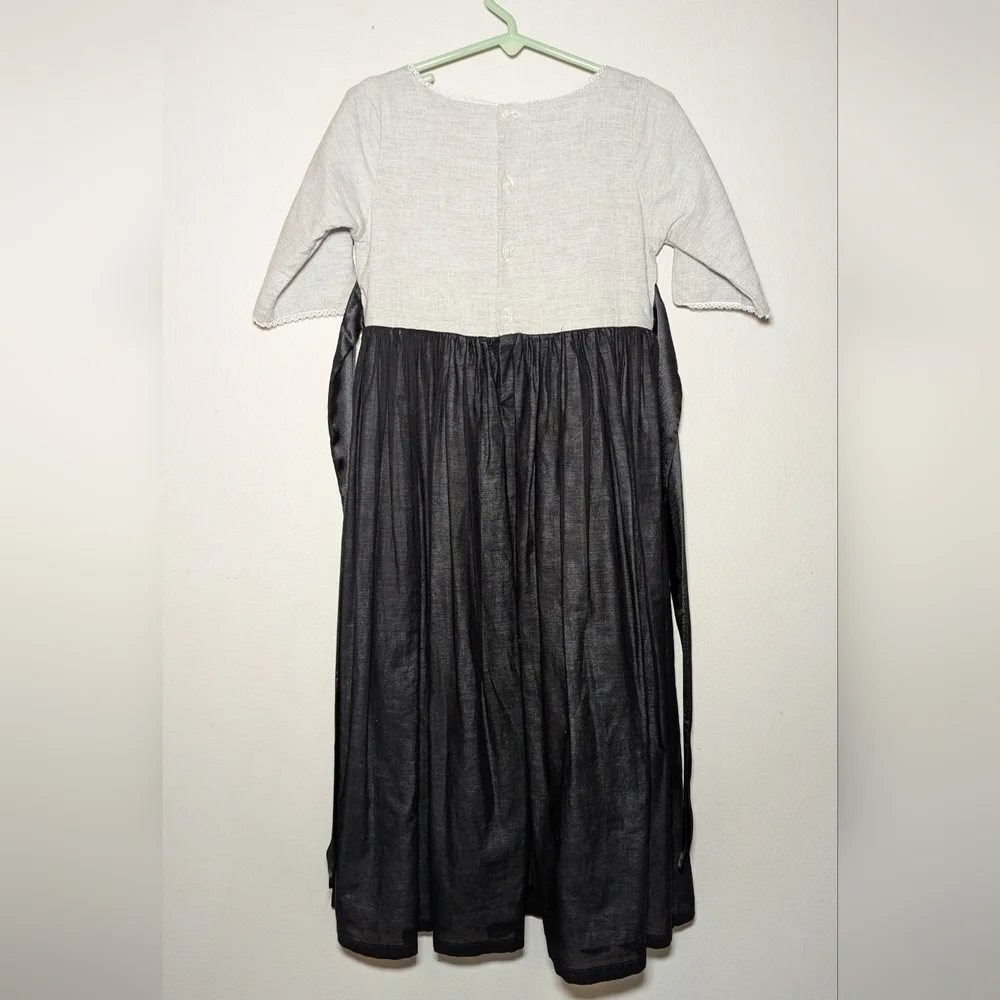 Well Dressed Wolf Surprise Black Maxi Dress with Linen Top WDW Girls Size 4T